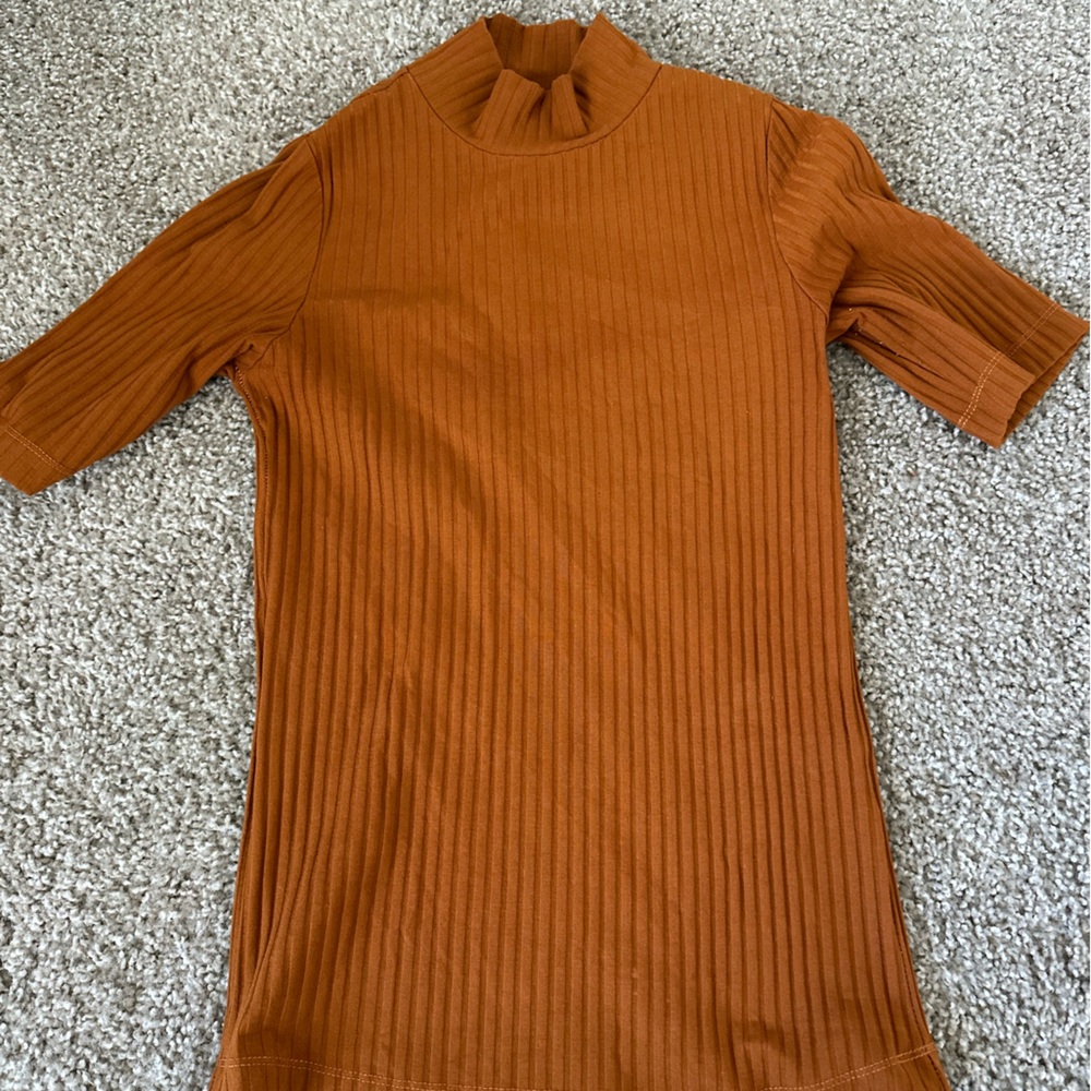 Frank & Oak Ribbed Orange Top